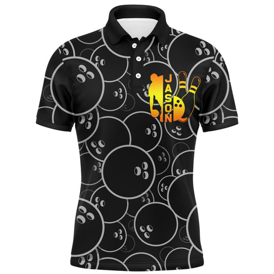 Funny Men Polo Bowling Shirt, Bowl Curve Pray Repeat, Personalized Name Short Sleeves Bowlers Jersey NBP41
