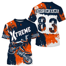 Load image into Gallery viewer, White personalized Motocross jersey adult&kid dirt bike shirt UV protective MX xtreme motorcycle PDT20