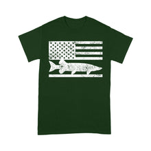 Load image into Gallery viewer, Musky Fisherman American Flag Fishing Men's T Shirt - FSD1412D02