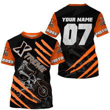 Load image into Gallery viewer, Xtreme Motocross kid&adult custom UV orange MX jersey biker racing shirt motorcycle long sleeves PDT224