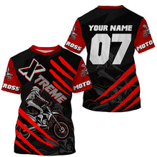 Load image into Gallery viewer, Xtreme Motocross kid&adult custom UV red MX jersey biker racing shirt motorcycle long sleeves PDT225
