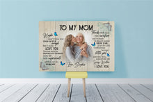 Load image into Gallery viewer, Personalized Mom Canvas - To My Mom Mother's Day Butterfly Gift, I Love You Mom Birthday Christmas| N2457