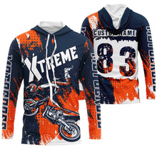 Load image into Gallery viewer, White personalized Motocross jersey adult&kid dirt bike shirt UV protective MX xtreme motorcycle PDT20