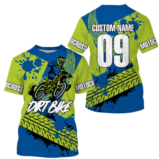 Motocross jersey personalized kid men women UV dirt bike youth green MX racing shirt motorcycle PDT110