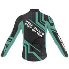Load image into Gallery viewer, Green Mens cycling jersey UPF50+ road bike shirt Breathable biking tops with 3 pockets & full zip| SLC01