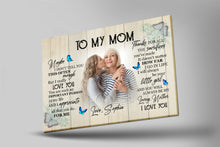 Load image into Gallery viewer, Personalized Mom Canvas - To My Mom Mother's Day Butterfly Gift, I Love You Mom Birthday Christmas| N2457
