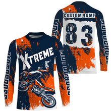 Load image into Gallery viewer, White personalized Motocross jersey adult&kid dirt bike shirt UV protective MX xtreme motorcycle PDT20