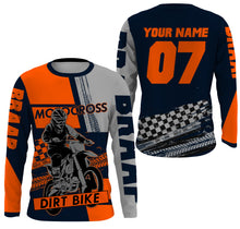 Load image into Gallery viewer, Custom orange motocross jersey UV protective kid&adult dirt bike MX racing off-road long sleeve| NMS901