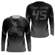 Load image into Gallery viewer, MX racing jersey personalized motocross UPF30+ adult&kid grey dirt bike riders off-road motorcycle| NMS873
