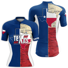 Load image into Gallery viewer, Texas Women's cycling jersey with full zip UPF50+ bike shirt 3-rear pockets MTB BMX cycle gear| SLC144