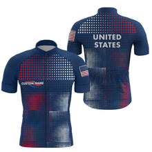 Load image into Gallery viewer, USA cycling jersey men & women full zipper American bike shirt UPF50+ Cycle gear with 3 pockets| SLC180