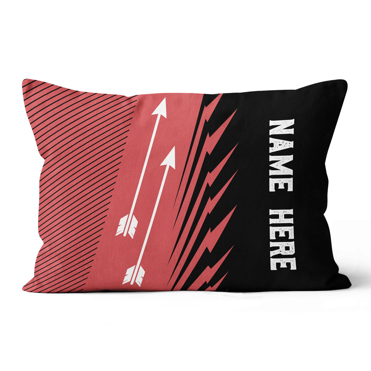 Custom Black Red Archery Arrows Throw Pillow, Personalized Archery Gifts TDM0835