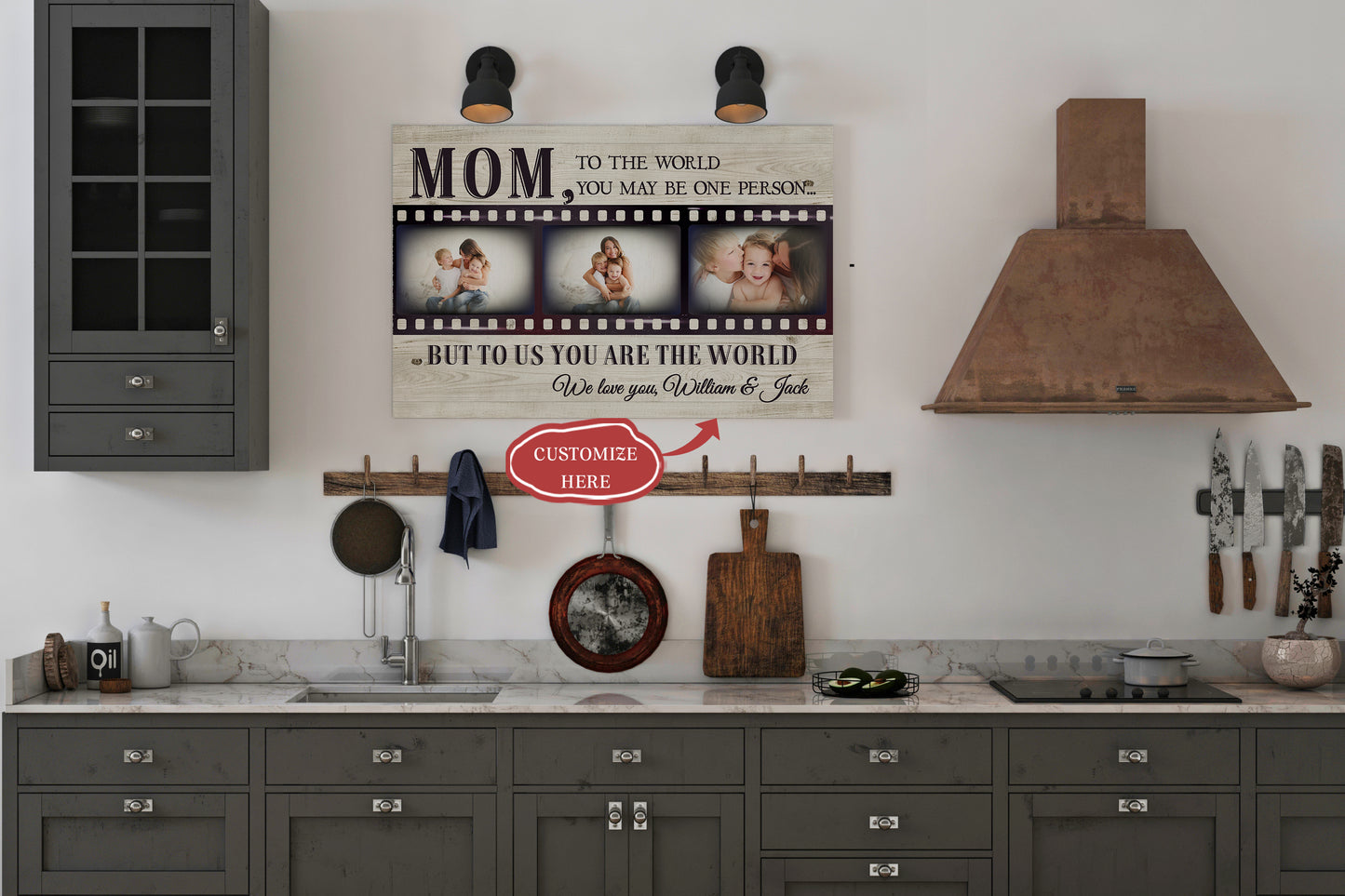 Personalized Canvas - To the World You May Be One Person Custom Photo Canvas| Gifts for Her, Mother, Mom T131