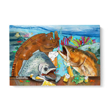 Load image into Gallery viewer, Texas Slam fishing art drink beer with ChipteeAmz's fish art canvas AT003
