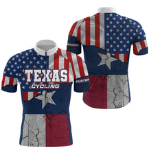 Load image into Gallery viewer, Texas cycling jersey for Men Women UPF50+ bike shirts USA bicycle gear with 3 pockets & full zip| SLC174