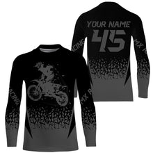 Load image into Gallery viewer, MX racing jersey personalized motocross UPF30+ adult&kid grey dirt bike riders off-road motorcycle| NMS873
