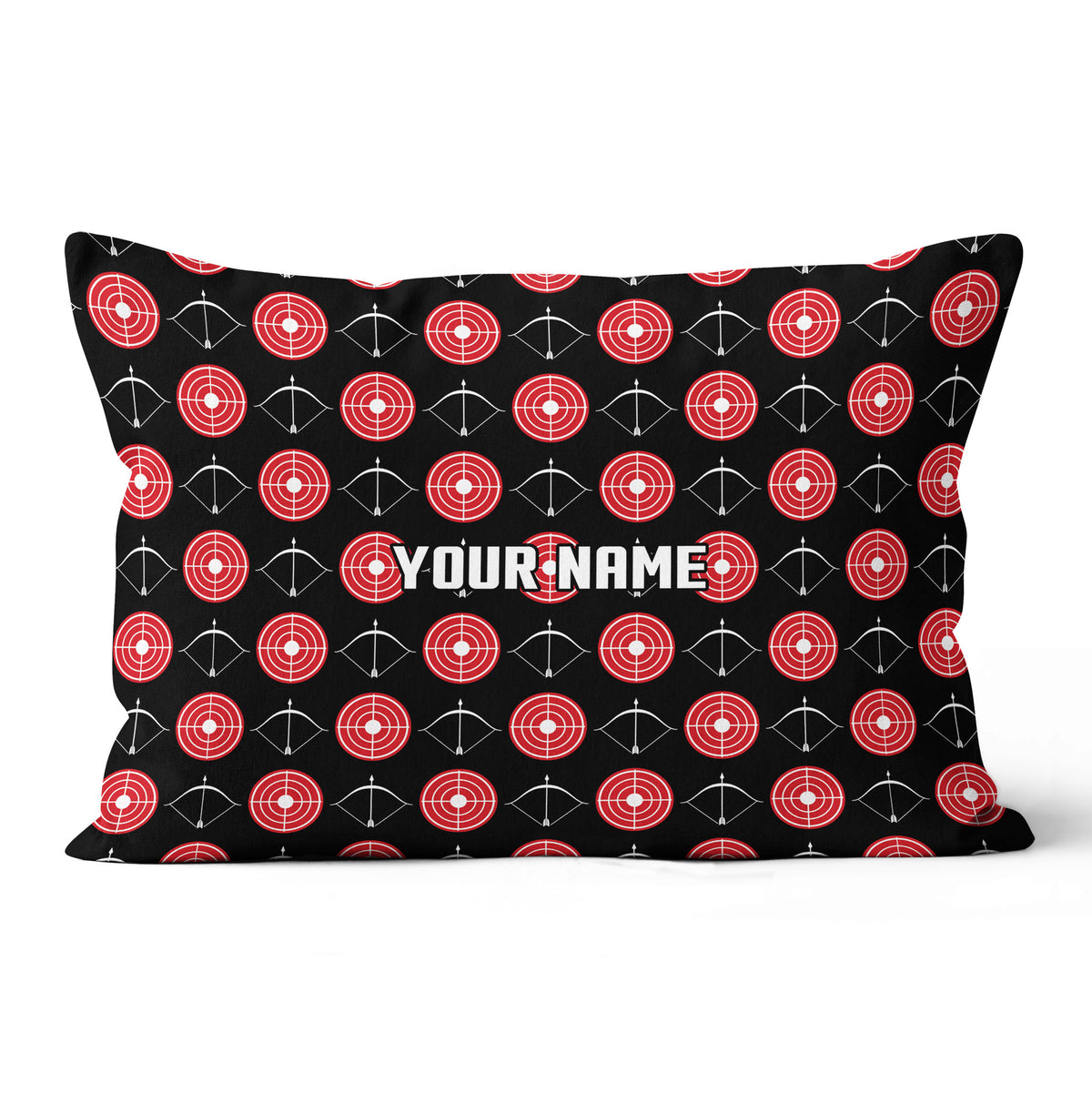 Personalized Red Target And Bow Archery Pillow Custom Archery Gift Ideas VHM0871