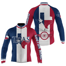 Load image into Gallery viewer, Texas Men's cycling jersey UPF50+ bike shirt with full zip 3-rear pockets MTB BMX cycle gear| SLC143