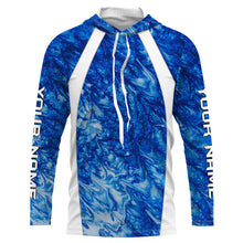 Load image into Gallery viewer, Men's Fishing Blue Sea Camo Shirts Sun Protection Outdoor Long Sleeve Gift For Fisherman TTN60