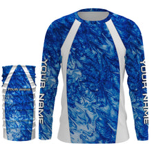 Load image into Gallery viewer, Men's Fishing Blue Sea Camo Shirts Sun Protection Outdoor Long Sleeve Gift For Fisherman TTN60