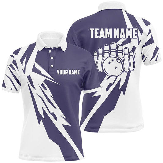 Personalized Blue Bowlling Team Jerseys Mens Bowling Shirts Bowlers Gifts IPHW5522