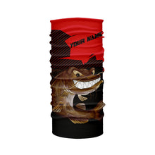 Load image into Gallery viewer, Angry Catfish Custom Long Sleeve Fishing Shirts, Catfish Hunter Fishing Jerseys | Black And Red IPHW4287