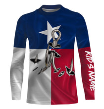 Load image into Gallery viewer, Custom Texas Flag Texas Fishing 3D Fish Hook UV Protection Long Sleeve personalized fishing apparel gift IPHW434