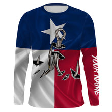 Load image into Gallery viewer, Custom Texas Flag Texas Fishing 3D Fish Hook UV Protection Long Sleeve personalized fishing apparel gift IPHW434