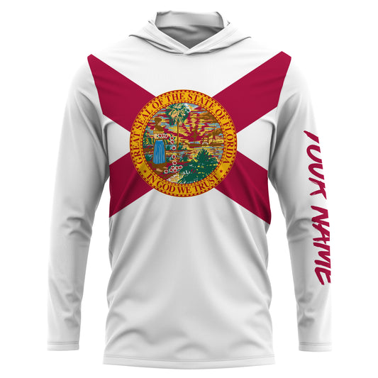 Custom Florida Flag Shirts, Patriot Long Sleeve Performance Shirts UV Protection IPHW731