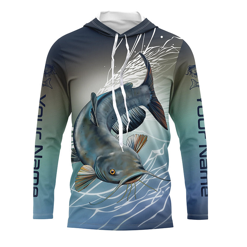 Personalized Catfish Fishing Jerseys, Catfish Long Sleeve Tournament F