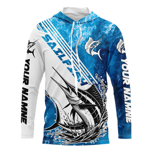 Personalized Sailfish Fishing Saltwater Long Sleeve Fishing Shirts, Sailfish Fishing Jerseys IPHW5636