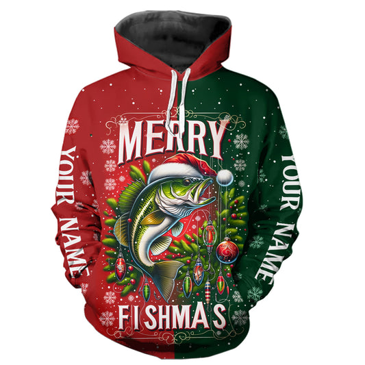 Merry Fishmas Bass Custom Christmas Fishing Shirts Fisherman'S Fishing Gifts IPHW5552
