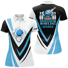 Load image into Gallery viewer, Custom bowling polo shirts for women I'm not swearing, I'm using my bowling words blue bowl shirts NQS6631