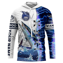 Load image into Gallery viewer, Wahoo fishing scales custom sun protection long sleeve fishing shirts, Wahoo saltwater fishing jerseys NQS4100