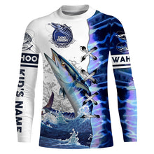 Load image into Gallery viewer, Wahoo fishing scales custom sun protection long sleeve fishing shirts, Wahoo saltwater fishing jerseys NQS4100
