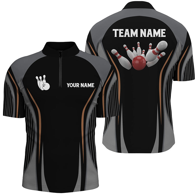 Custom bowling shirt for men – personalized team jersey front view