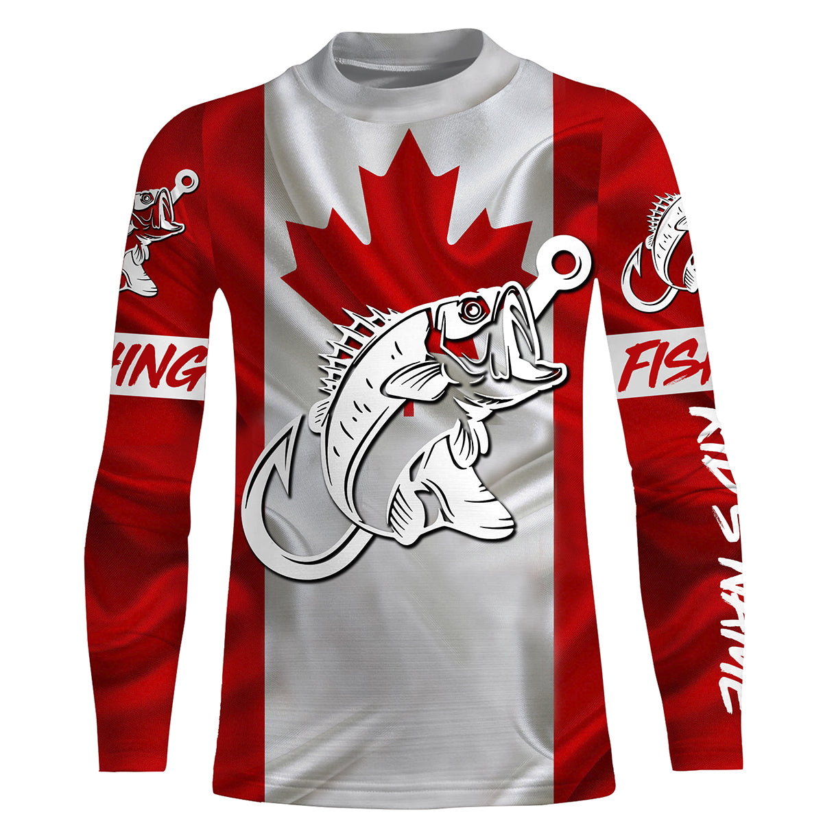 Canada Bass Fishing tattoo Custom long sleeve performance shirts, Largemouth bass fishing jerseys NQS3433
