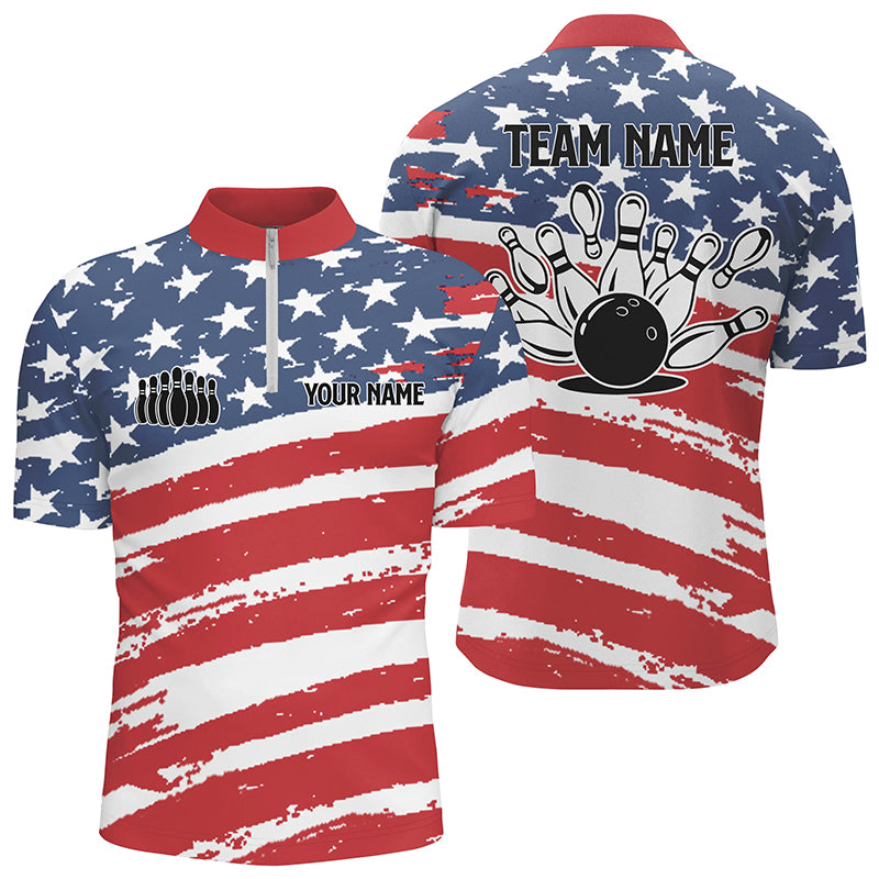 Custom bowling shirt for men – personalized team jersey front view