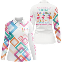 Load image into Gallery viewer, Womens golf polo shirt we're more than just golf friends flamingo small gang custom funny golf shirt NQS5327