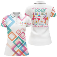Load image into Gallery viewer, Womens golf polo shirt we're more than just golf friends flamingo small gang custom funny golf shirt NQS5327