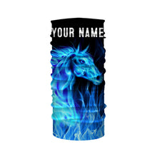 Load image into Gallery viewer, Blue fire horses Custom Horse Shirts personalized equestrian clothing, gifts for horse lovers NQS3278