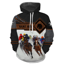 Load image into Gallery viewer, Horse riding tops Custom Name and photo 3D equestrian riding shirts, horse long sleeve shirt NQS3224