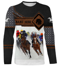 Load image into Gallery viewer, Horse riding tops Custom Name and photo 3D equestrian riding shirts, horse long sleeve shirt NQS3224