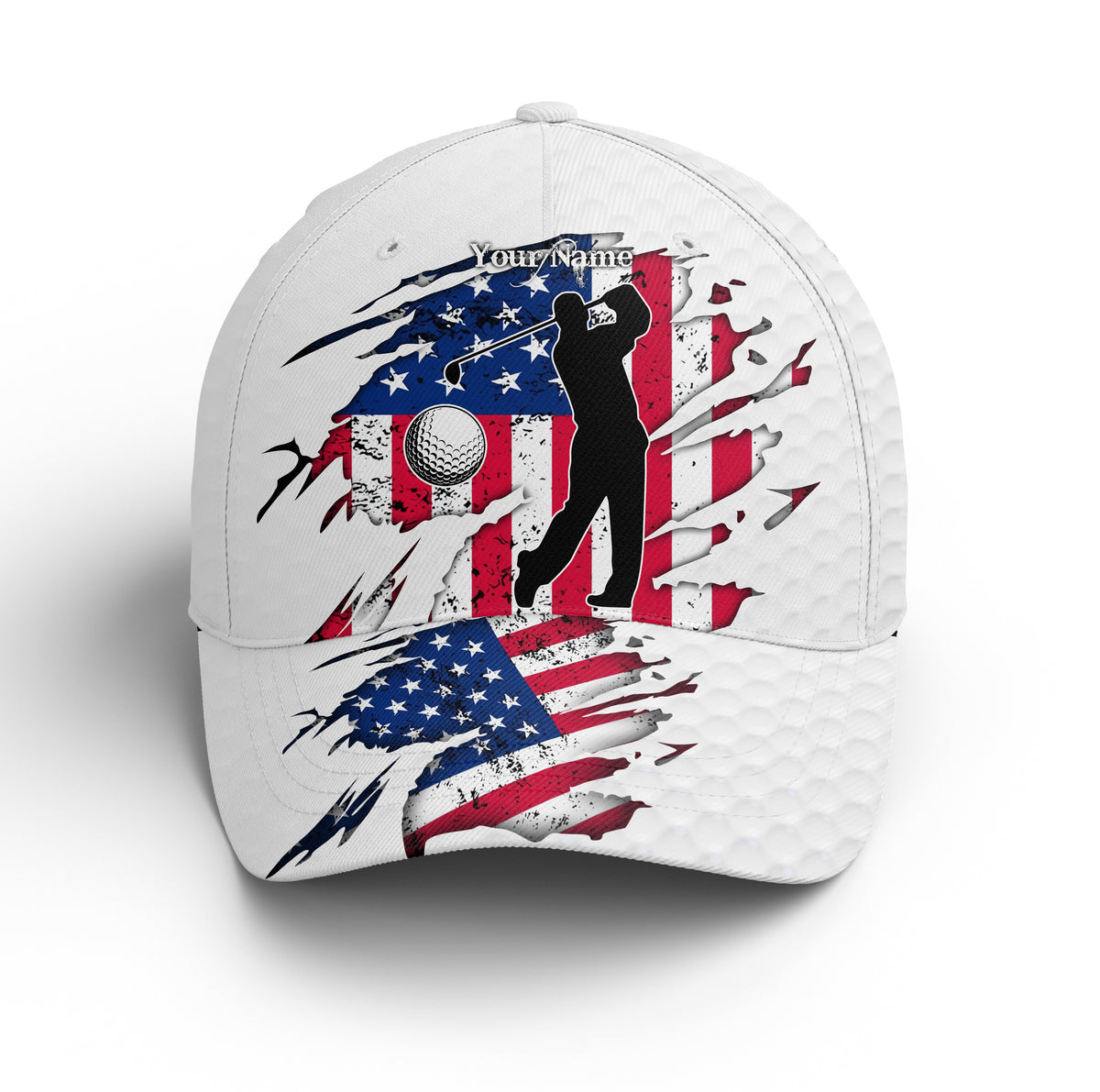 Golf club custom name American flag patriotic Custom golf hat Unisex B ChipteeAmz