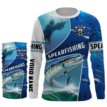 Load image into Gallery viewer, Wahoo blue water spearfishing Custom Name UV protection UPF 30+ fishing jersey, custom fishing apparel NQS3069