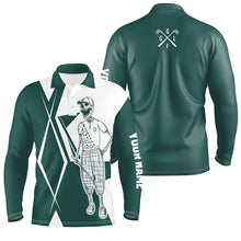Load image into Gallery viewer, Green and white argyle Mens golf polo shirt custom golf skull team golf jerseys best mens golf wear NQS6426