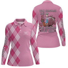 Load image into Gallery viewer, Womens golf polo shirt custom some grandmas knit real grandmas play golf, mother's day gift | pink NQS5306