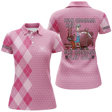 Load image into Gallery viewer, Womens golf polo shirt custom some grandmas knit real grandmas play golf, mother's day gift | pink NQS5306