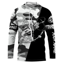 Load image into Gallery viewer, Ice fishing walleye winter camo custom name sun protection long sleeve fishing shirts, walleye jerseys NQS3838