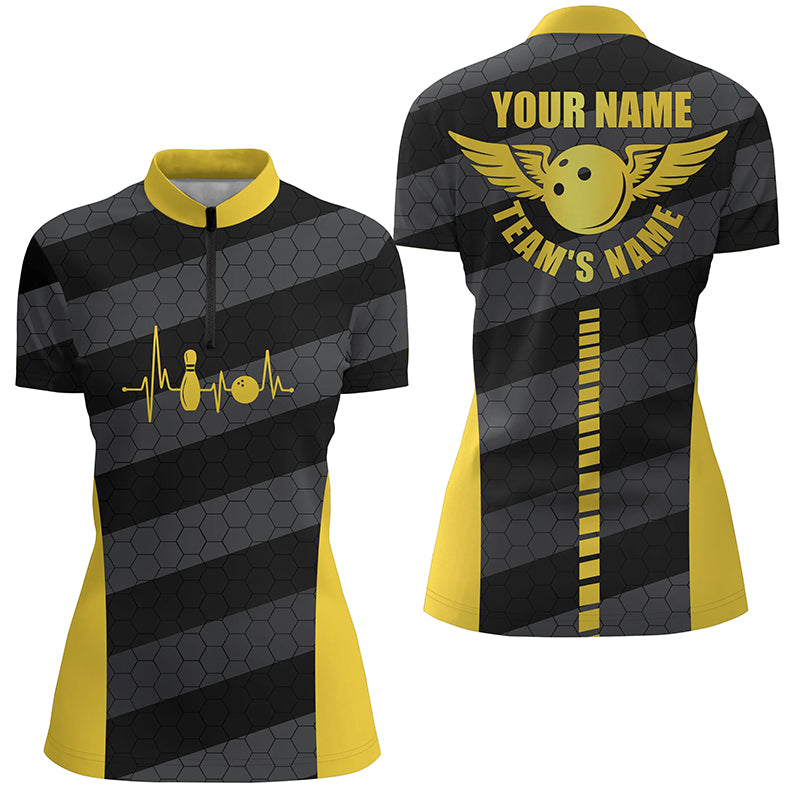 Custom bowling shirt for women – personalized team jersey front view